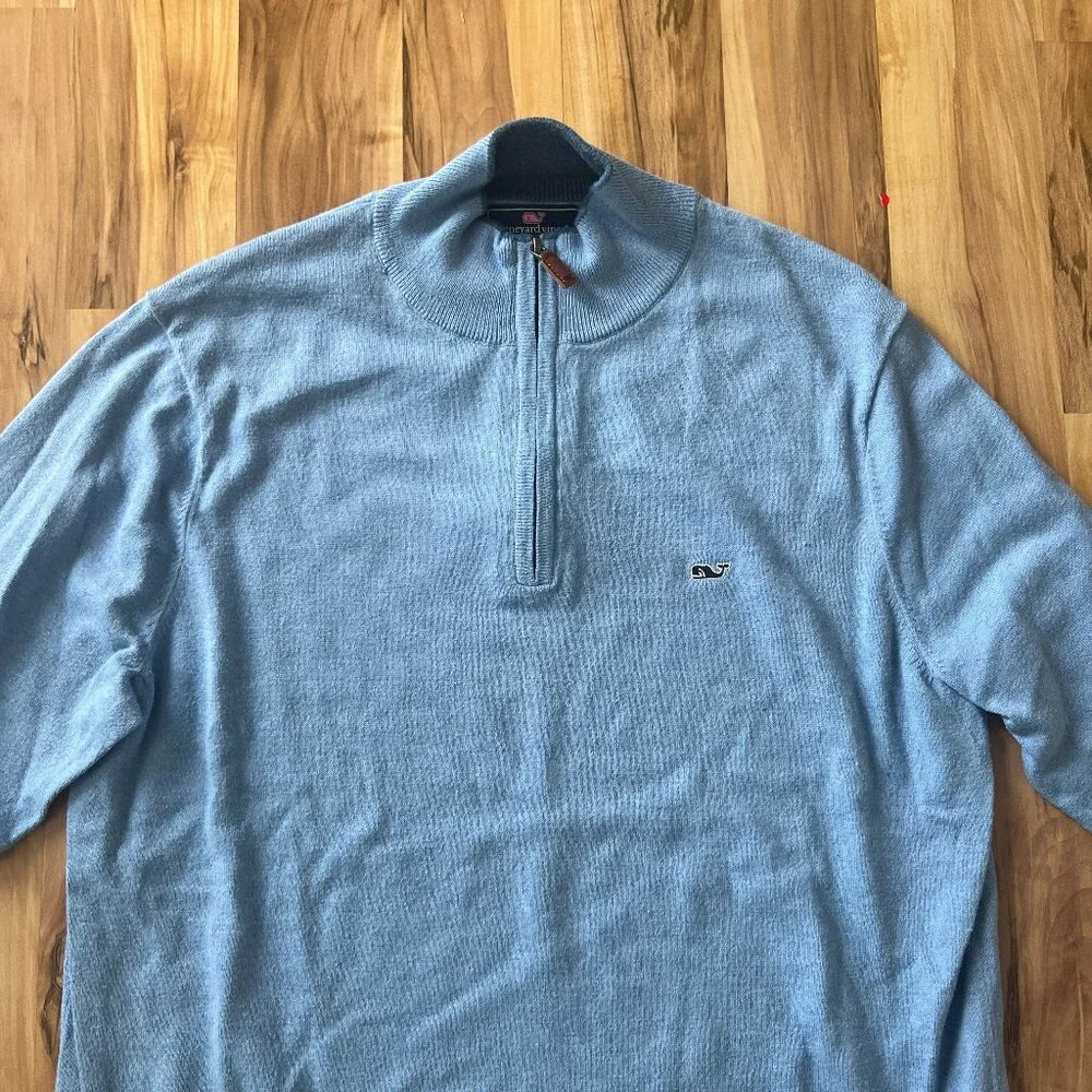 Vineyard Vines Men's Quarter Zip Blue, Size M